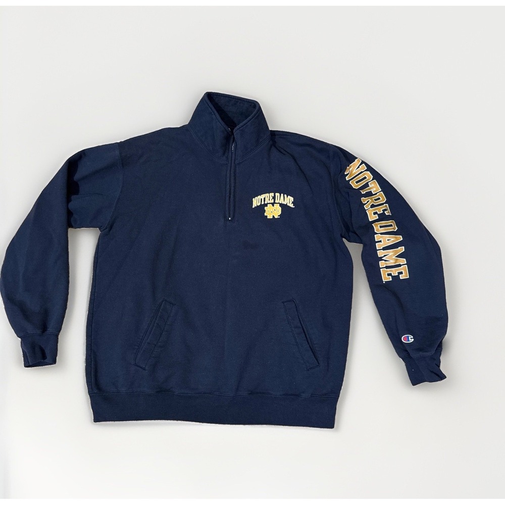 Notre Dame Fighting Irish Sweatshirt Mens XL Navy Champion NCAA Football Sports
